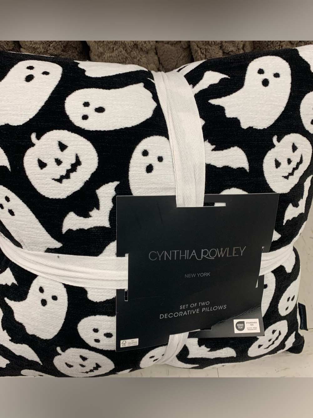 Cynthia Rowley Halloween Ghost Pumpkin Decorative Pillows Set of 2